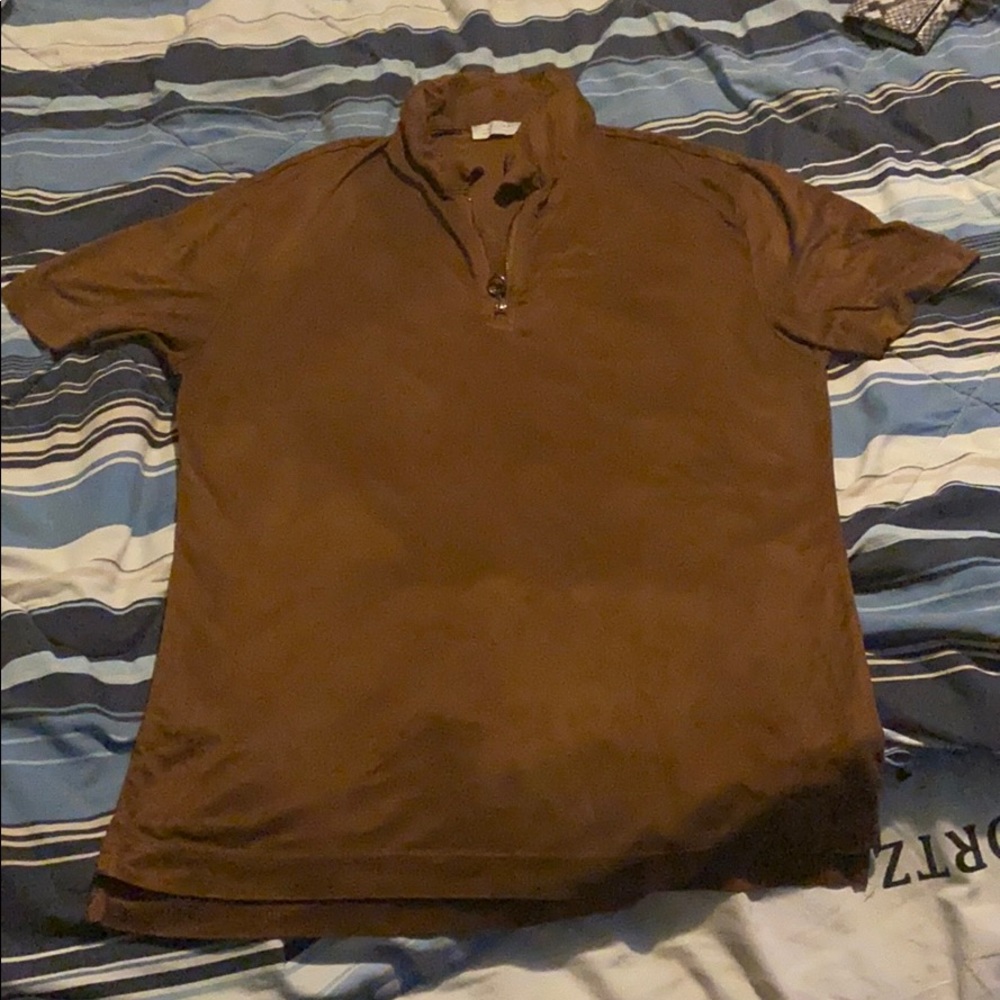 ZARA SUEDE MENS COLLAR SHIRT SIZE LARGE
